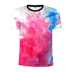 Мужская футболка 3D спортивная с принтом Взрыв красок , 100% полиэстер с улучшенными характеристиками | приталенный силуэт, круглая горловина, широкие плечи, сужается к линии бедра | краски | розовый | яркий
