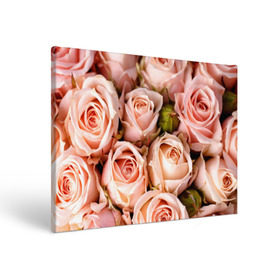 Холст прямоугольный с принтом Розовые розы , 100% ПВХ |  | букет | природа | розы | цветок | цветы