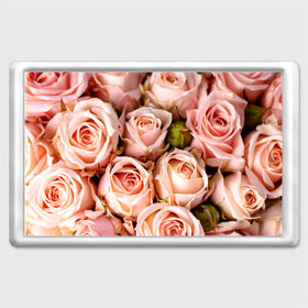 Магнит 45*70 с принтом Розовые розы , Пластик | Размер: 78*52 мм; Размер печати: 70*45 | букет | природа | розы | цветок | цветы