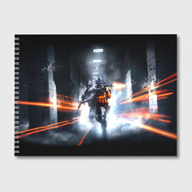 Альбом для рисования с принтом Battlefield Hardline , 100% бумага
 | матовая бумага, плотность 200 мг. | battlefield | game | hardline | игра