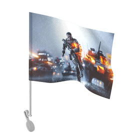 Флаг для автомобиля с принтом Battlefield Multiplayer , 100% полиэстер | Размер: 30*21 см | battlefield | армия | бой | война | игра | солдат