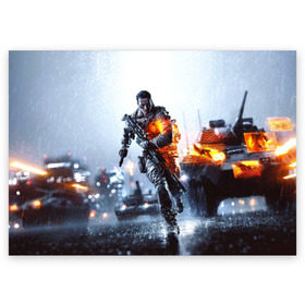 Поздравительная открытка с принтом Battlefield Multiplayer , 100% бумага | плотность бумаги 280 г/м2, матовая, на обратной стороне линовка и место для марки
 | battlefield | армия | бой | война | игра | солдат