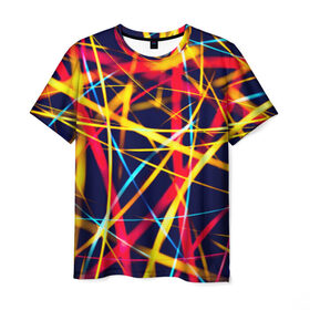 Мужская футболка 3D с принтом Blink , 100% полиэфир | прямой крой, круглый вырез горловины, длина до линии бедер | лучи | новые | плетение | прикольные | свет | текстуры | яркие