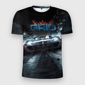 Мужская футболка 3D спортивная с принтом GRID , 100% полиэстер с улучшенными характеристиками | приталенный силуэт, круглая горловина, широкие плечи, сужается к линии бедра | grid | nfs | авто | гонки | игра