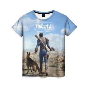 Женская футболка 3D с принтом Fallout 4 , 100% полиэфир ( синтетическое хлопкоподобное полотно) | прямой крой, круглый вырез горловины, длина до линии бедер | fallout | fallout 4
