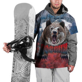 Накидка на куртку 3D с принтом Русский медведь , 100% полиэстер |  | Тематика изображения на принте: медведь | патриот | россия | русский медведь
