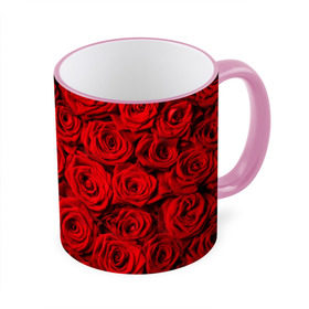 Кружка 3D с принтом Красные розы , керамика | ёмкость 330 мл | букет | лепесток | роза | розы | цвет | цветок