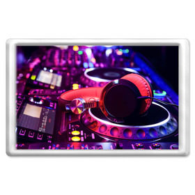 Магнит 45*70 с принтом DJ Mix , Пластик | Размер: 78*52 мм; Размер печати: 70*45 | deejay | dj | диджей | музыка | наушники | пульт