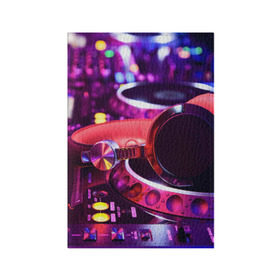Обложка для паспорта матовая кожа с принтом DJ Mix , натуральная матовая кожа | размер 19,3 х 13,7 см; прозрачные пластиковые крепления | deejay | dj | диджей | музыка | наушники | пульт