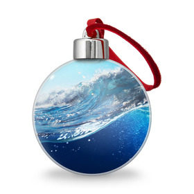 Ёлочный шар с принтом Стихия воды , Пластик | Диаметр: 77 мм | вода | волна | жидкость | море | океан | стихия