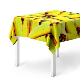 Скатерть 3D с принтом Банана , 100% полиэстер (ткань не мнется и не растягивается) | Размер: 150*150 см | бананы | еда | желтые | популярные | прикольные | фрукты