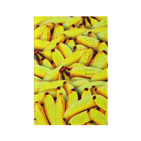 Обложка для паспорта матовая кожа с принтом Банана , натуральная матовая кожа | размер 19,3 х 13,7 см; прозрачные пластиковые крепления | Тематика изображения на принте: бананы | еда | желтые | популярные | прикольные | фрукты