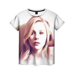Женская футболка 3D с принтом Хлоя Грейс Морец , 100% полиэфир ( синтетическое хлопкоподобное полотно) | прямой крой, круглый вырез горловины, длина до линии бедер | chloe | moretz | волна | кино | пипец