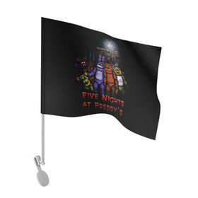 Флаг для автомобиля с принтом Five Nights At Freddy`s , 100% полиэстер | Размер: 30*21 см | five nights at freddys | five nights at freddys по мотивам игрыfreddy | игры | мишка | фнаф | фредди