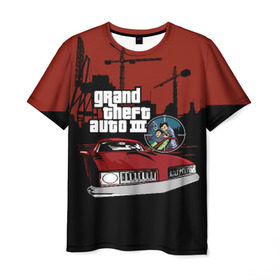 Мужская футболка 3D с принтом GTA 3 , 100% полиэфир | прямой крой, круглый вырез горловины, длина до линии бедер | auto | grand | gta | theft | гта | игра