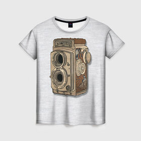 Женская футболка 3D с принтом Фотоаппарат , 100% полиэфир ( синтетическое хлопкоподобное полотно) | прямой крой, круглый вырез горловины, длина до линии бедер | camera | зеркалка | камера | фотик | фото | фотоаппарат | фотографировать