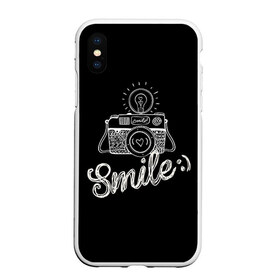 Чехол для iPhone XS Max матовый с принтом Smile , Силикон | Область печати: задняя сторона чехла, без боковых панелей | Тематика изображения на принте: camera | smile | вспышка | зеркалка | камера | фотик | фото | фотоаппарат | фотографировать
