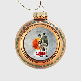 Стеклянный ёлочный шар с принтом Джанго 2 , Стекло | Диаметр: 80 мм | django | unchained | ди каприо | квентин | тарантино