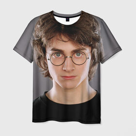 Мужская футболка 3D с принтом Дэниэл Рэдклифф , 100% полиэфир | прямой крой, круглый вырез горловины, длина до линии бедер | Тематика изображения на принте: daniel radcliffe | актёр | британский | в очках | дэниэл рэдклифф | кино | очки | театр