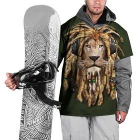 Накидка на куртку 3D с принтом Лев , 100% полиэстер |  | Тематика изображения на принте: reggae | лев | музыка | наушники | прическа | регги | стиль | ямайка