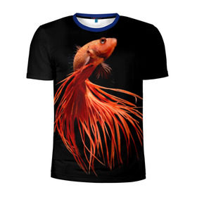 Мужская футболка 3D спортивная с принтом Бойцовая рыбка , 100% полиэстер с улучшенными характеристиками | приталенный силуэт, круглая горловина, широкие плечи, сужается к линии бедра | аквариумная | бойцовая | красивый | плавники | рыба | рыбка | хвост | япаонская