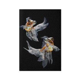 Обложка для паспорта матовая кожа с принтом Бойцовая рыбка , натуральная матовая кожа | размер 19,3 х 13,7 см; прозрачные пластиковые крепления | Тематика изображения на принте: аквариумная | бойцовая | красивый | плавники | рыба | рыбка | хвост | япаонская