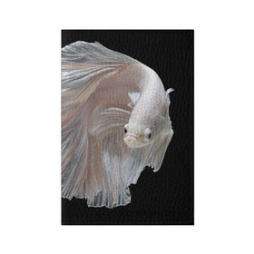 Обложка для паспорта матовая кожа с принтом Бойцовая рыбка , натуральная матовая кожа | размер 19,3 х 13,7 см; прозрачные пластиковые крепления | Тематика изображения на принте: аквариумная | бойцовая | красивый | плавники | рыба | рыбка | хвост | япаонская