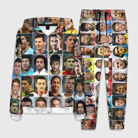 Мужской костюм 3D с принтом Лучшие футболисты , 100% полиэстер | Манжеты и пояс оформлены тканевой резинкой, двухслойный капюшон со шнурком для регулировки, карманы спереди | великие | звёзды | знаменитости | игроки | легендарные | лучшие | самые крутые | футбол | футболисты | элита