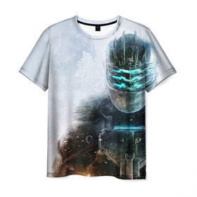Мужская футболка 3D с принтом Айзек Кларк , 100% полиэфир | прямой крой, круглый вырез горловины, длина до линии бедер | dead space | horror | isaac clarke | игра | ужасы