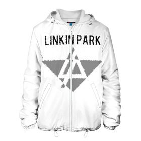 Мужская куртка 3D с принтом Linkin Park , ткань верха — 100% полиэстер, подклад — флис | прямой крой, подол и капюшон оформлены резинкой с фиксаторами, два кармана без застежек по бокам, один большой потайной карман на груди. Карман на груди застегивается на липучку | линкин парк