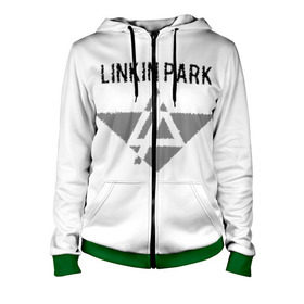 Женская толстовка 3D на молнии с принтом Linkin Park , 100% полиэстер | длина до линии бедра, манжеты и пояс оформлены мягкой тканевой резинкой, двухслойный капюшон со шнурком для регулировки, спереди молния, по бокам два кармана | линкин парк
