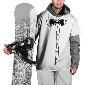 Накидка на куртку 3D с принтом Костюм с бабочкой , 100% полиэстер |  | бабочка | костюм | смокинг