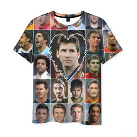 Мужская футболка 3D с принтом Лионель Месси - лучший , 100% полиэфир | прямой крой, круглый вырез горловины, длина до линии бедер | lionel messi | аргентина | барса | барселона | золотой мяч | лионель месси | лучшие футболисты | любимый игрок | мой любимец | самый крутой | сердце | футбол | я люблю