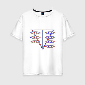 Женская футболка хлопок Oversize с принтом Евангелион Glitch , 100% хлопок | свободный крой, круглый ворот, спущенный рукав, длина до линии бедер
 | eva | evangelion | glitch