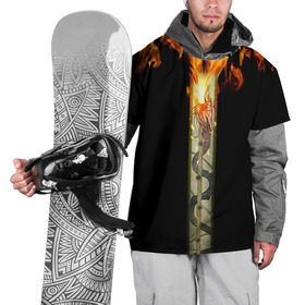 Накидка на куртку 3D с принтом Dragon Lore , 100% полиэстер |  | awp | cs go | dragon | lore | винтовка | дракон | контр | кс го | ксго | скин | страйк