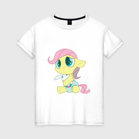 Женская футболка хлопок с принтом My Little Pony , 100% хлопок | прямой крой, круглый вырез горловины, длина до линии бедер, слегка спущенное плечо | 