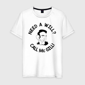 Мужская футболка хлопок с принтом NEED A WILL CALL MC GILL! , 100% хлопок | прямой крой, круглый вырез горловины, длина до линии бедер, слегка спущенное плечо. | better | breaking bad | call | saul | во все тяжкие | звони | солу