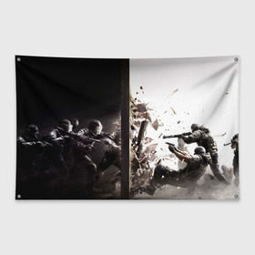Флаг-баннер с принтом SWAT , 100% полиэстер | размер 67 х 109 см, плотность ткани — 95 г/м2; по краям флага есть четыре люверса для крепления | counter strike | cs | cs go | swat | омон | спецназ