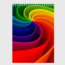 Скетчбук с принтом Радуга цвета , 100% бумага
 | 48 листов, плотность листов — 100 г/м2, плотность картонной обложки — 250 г/м2. Листы скреплены сверху удобной пружинной спиралью | Тематика изображения на принте: гамма | зеленый | красный | радуга | синий | цвет