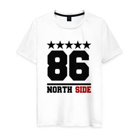 Мужская футболка хлопок с принтом 86 north side , 100% хлопок | прямой крой, круглый вырез горловины, длина до линии бедер, слегка спущенное плечо. | 86 | north | side | stars