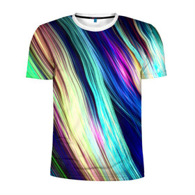 Мужская футболка 3D спортивная с принтом Волокна , 100% полиэстер с улучшенными характеристиками | приталенный силуэт, круглая горловина, широкие плечи, сужается к линии бедра | линии | полосы | прикольные | текстуры | цветные | яркие