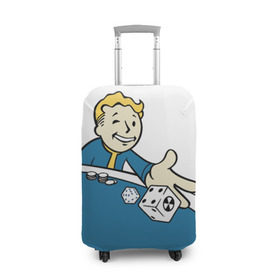 Чехол для чемодана 3D с принтом Fallout , 86% полиэфир, 14% спандекс | двустороннее нанесение принта, прорези для ручек и колес | fallout | vault tec | игра