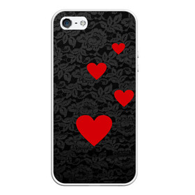 Чехол для iPhone 5/5S матовый с принтом Кружево и сердца , Силикон | Область печати: задняя сторона чехла, без боковых панелей | dg | dolce | gabbana | габбана | дольче | любовь | сердечко