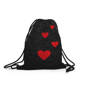 Рюкзак-мешок 3D с принтом Кружево и седца , 100% полиэстер | плотность ткани — 200 г/м2, размер — 35 х 45 см; лямки — толстые шнурки, застежка на шнуровке, без карманов и подкладки | dg | dolce | gabbana | габбана | дольче | любовь | сердечко