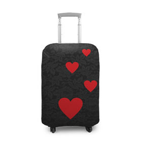 Чехол для чемодана 3D с принтом Кружево и седца , 86% полиэфир, 14% спандекс | двустороннее нанесение принта, прорези для ручек и колес | dg | dolce | gabbana | габбана | дольче | любовь | сердечко
