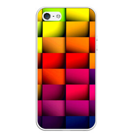 Чехол силиконовый для Телефон Apple iPhone 5/5S с принтом Кубики(клетка) , Силикон | Область печати: задняя сторона чехла, без боковых панелей | текстуры | цветные