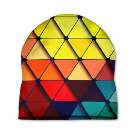 Шапка 3D с принтом Треугольник , 100% полиэстер | универсальный размер, печать по всей поверхности изделия | абстракции | мозаика | прикольные | текстуры | треугольник