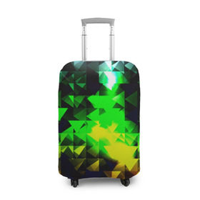 Чехол для чемодана 3D с принтом Сrystal , 86% полиэфир, 14% спандекс | двустороннее нанесение принта, прорези для ручек и колес | Тематика изображения на принте: green | абстракции | гранж | мозаика | стекло | текстуры