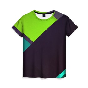 Женская футболка 3D с принтом Метрика , 100% полиэфир ( синтетическое хлопкоподобное полотно) | прямой крой, круглый вырез горловины, длина до линии бедер | Тематика изображения на принте: green | линии | плетение | полосы | прикольные | текстуры