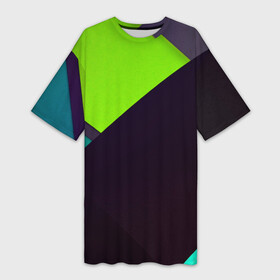 Платье-футболка 3D с принтом Метрика ,  |  | Тематика изображения на принте: green | линии | плетение | полосы | прикольные | текстуры